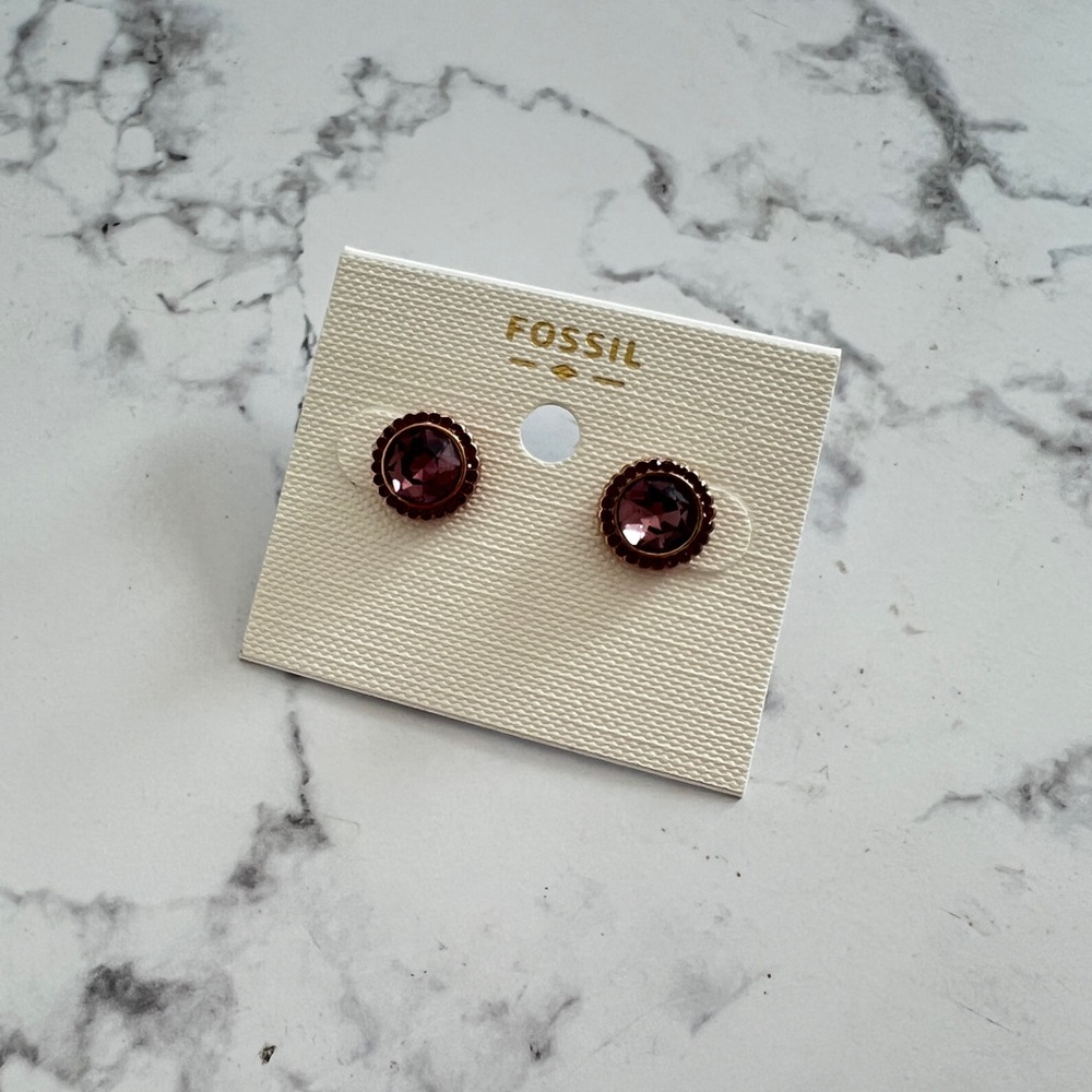 Fossil Purple Galaxy Stud Earrings